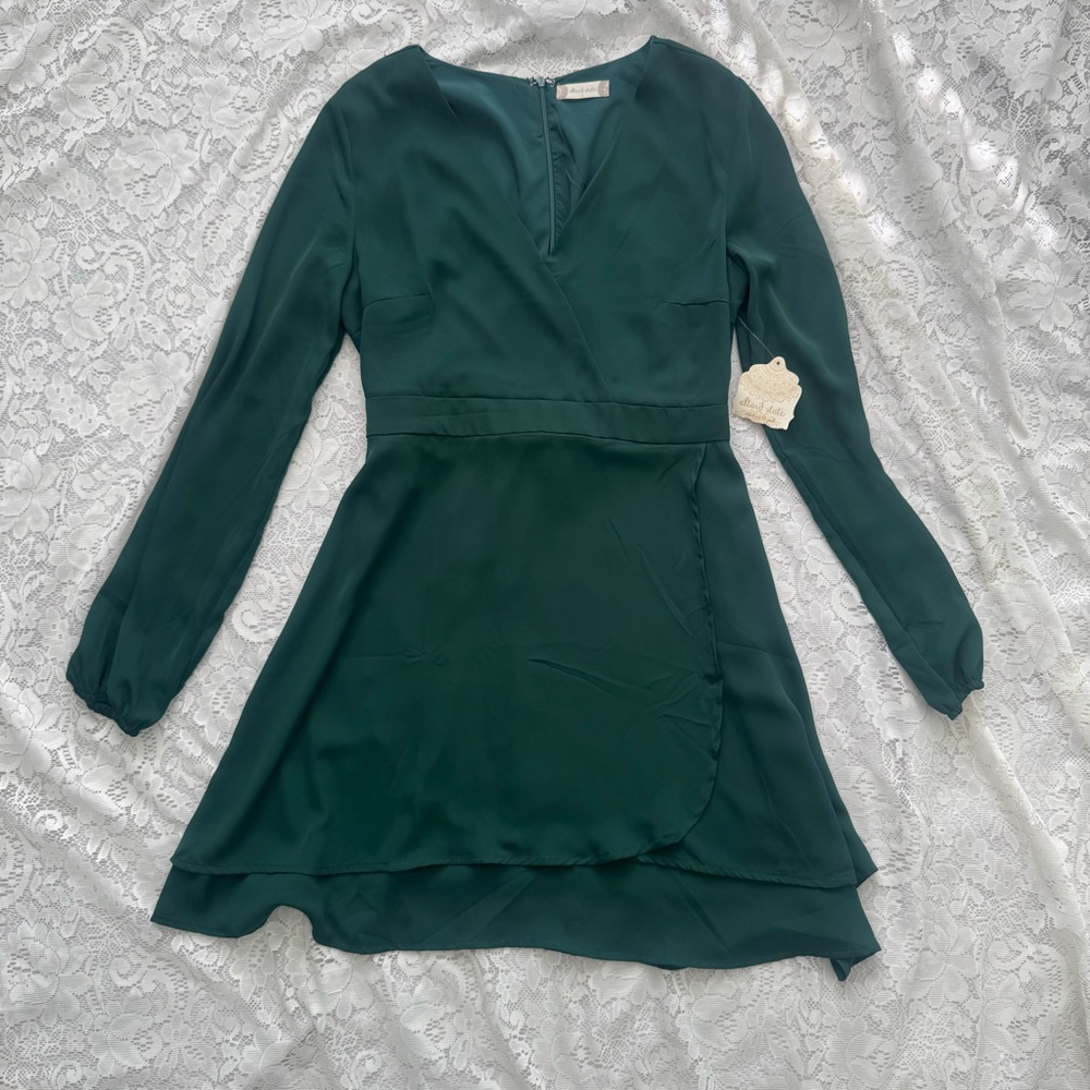 NWT Hunter Green Altar’d State Dress Size Large A-Line V-Neck Style
